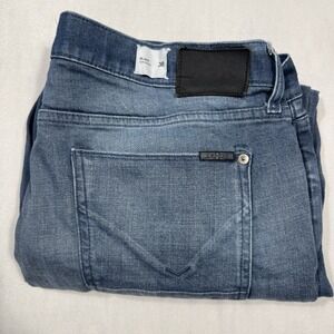Hudson Mens 38x34  Jeans Blake Blue Slim Straight Denim Pants Medium Wash